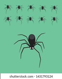 Animal Animation Spider Walking Cute Cartoon Vector Illustration