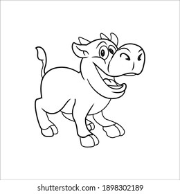 Animal anoa flat line icon