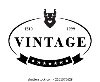 Animal Antique Logo, Modern and Old Antique Bull Logo