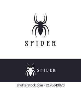 Animal Arachnida spider or tarantula logo silhouette.