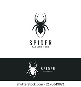 Animal Arachnida spider or tarantula logo silhouette.