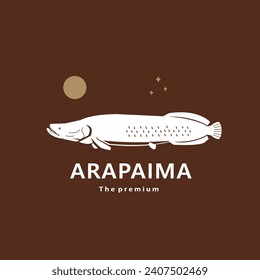 animal arapaima natural logo vector icon silhouette retro hipster