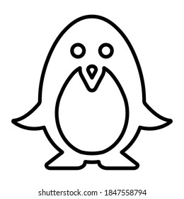 Animal, arctic, bird, penguin outline icon. Line art vector graphics