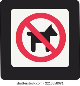 Animal Area No Entry Symbol Vector Icon Flat Sign Symbol With Exclamation Mark Isolated On White Background