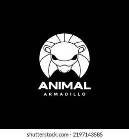 animal armadilo head logo design vector