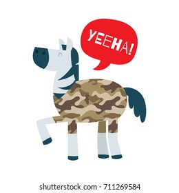 Animal in army uniform collection. Horse in army poster