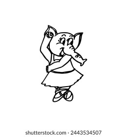 animal art carton character retro icon sketch hand drawn logo design