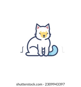 Animal art clip art icon. black outline. animal sticker. mascot style animal vector icon. white background isolated. vector illustration design. symbol animal icon. cartoon style.