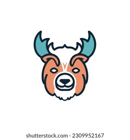Animal art clip art icon. black outline. animal sticker. mascot style animal vector icon. white background isolated. vector illustration design. symbol animal icon. cartoon style.