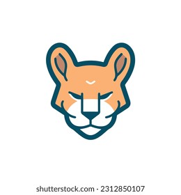 Animal art clip art icon. black outline. animal sticker. mascot style animal vector icon. white background isolated. vector illustration design. symbol animal icon. cartoon style.