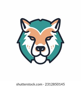 Animal art clip art icon. black outline. animal sticker. mascot style animal vector icon. white background isolated. vector illustration design. symbol animal icon. cartoon style.