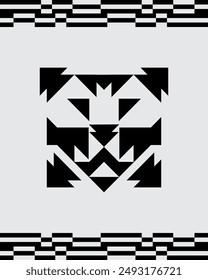 Animal artwork illustration vector wall print art t shirt design mosaic 8 bit computer editable