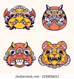 animal asset character vector set 