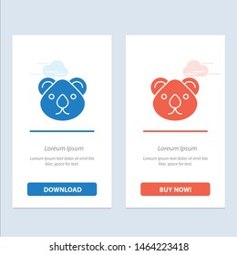 Animal, Australia, City sets, Kangaroo, Sydney  Blue and Red Download and Buy Now web Widget Card Template. Vector Icon Template background