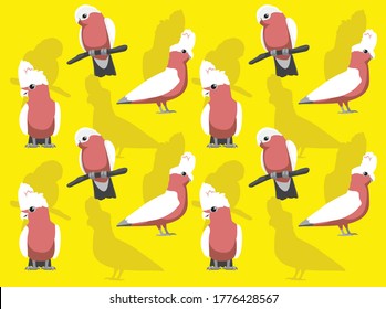 Animal Australian Galah Parrot Cockatoo Cute Cartoon Background Wallpaper-01