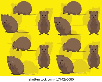 Animal Australian Quokka Cute Cartoon Background Wallpaper-01