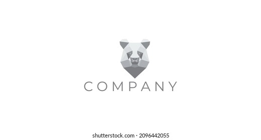 concepto de logotipo de panda auténtico animal