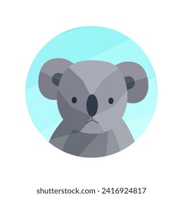 Animal avatar in cartoon design. The koala avatar conveys the character and curiosity of this resident of the forest jungle. Vector illustration.