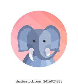 avatar animal en el diseño de caricaturas. Este diseño del avatar elefante capta la esencia de este gigante gentil, lo que lo convierte en una elección memorable y reconfortante para los amantes de los animales. Ilustración vectorial.