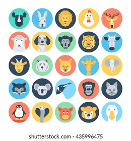 Animal Avatars Flat Vector Icons 1 Stock Vector (Royalty Free ...