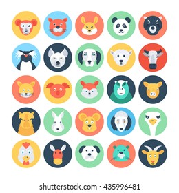 Animal Avatars Flat Vector Icons 2