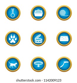 Animal award icons set. Flat set of 9 animal award vector icons for web isolated on white background