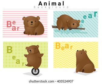 Animal background with Bears , vector, illustration