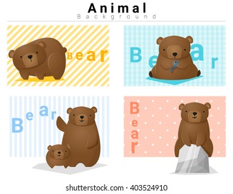 Animal background with Bears , vector, illustration