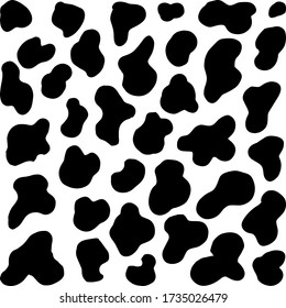 Animal background. Cow Hide, Holstein cattle texture. Mammals Fur. Print skin. Predator Camouflage. Printable Vector illustration.