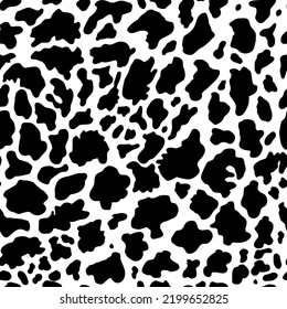 Animal Background. Cow Hide, Holstein Cattle Texture. Mammals Fur. Print Skin. Predator Camouflage. Printable Vector Illustration.