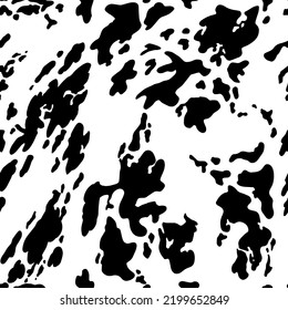 Animal Background. Cow Hide, Holstein Cattle Texture. Mammals Fur. Print Skin. Predator Camouflage. Printable Vector Illustration.