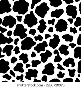 Animal Background. Cow Hide, Holstein Cattle Texture. Mammals Fur. Print Skin. Predator Camouflage. Printable Vector Illustration.