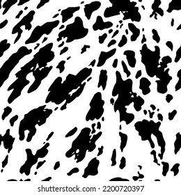 Animal Background. Cow Hide, Holstein Cattle Texture. Mammals Fur. Print Skin. Predator Camouflage. Printable Vector Illustration.