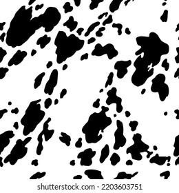 Animal Background. Cow Hide, Holstein Cattle Texture. Mammals Fur. Print Skin. Predator Camouflage. Printable Vector Illustration.