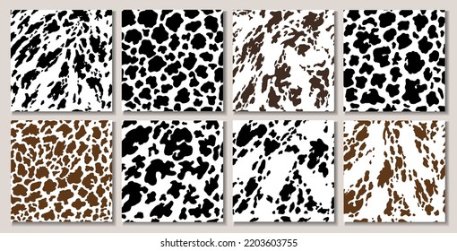 Animal Background. Cow Hide, Holstein Cattle Texture. Mammals Fur. Print Skin. Predator Camouflage. Printable Vector Illustration.