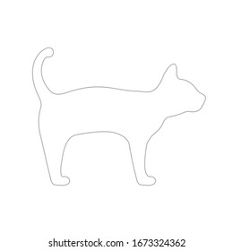 Animal background with cute draw a cat. Vector illustration