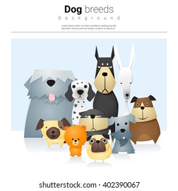 Animal background with dogs , vector, illustration