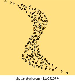 Animal background with leopard spots. Imitation of a leopard skin.