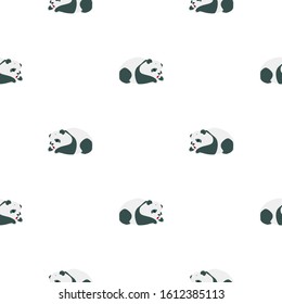 Animal background. Seamless pattern with cute sleeping baby pandas. Vector 8 EPS.