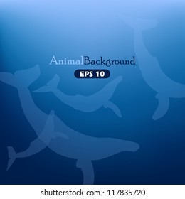 Animal background with whales