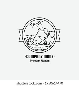 animal badge vector logo template