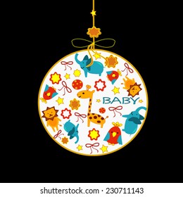Animal ball with african animals - lion,elephant,giraffe.