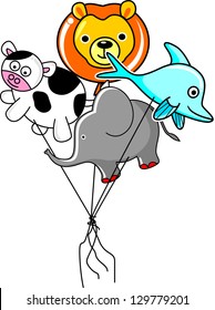 animal ballon illustration