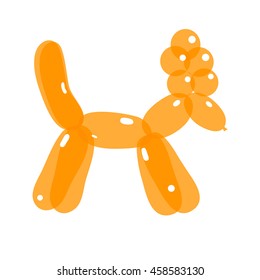 Animal balloon colorful orange dog poodle illustration isolated on white background / vector eps 10