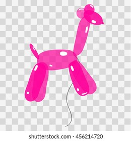 Animal Balloon Colorful Pink And Transparent Giraffe Illustration Isolated / Vector Eps 10