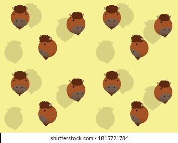 Cabeza de globo animal 3D Bison Cartoon Vector Ilustración Fondo transparente-01