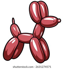 animal balloon party decoration fun isolated vector illustration on white background