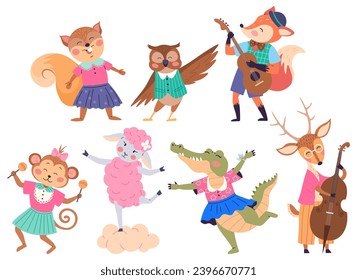 Animal band vector illustration. The animal band concept brings rhythmic celebration, turning zoo into musical haven Celebrate with wildlife concert, performance event showcases