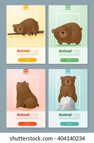 Animal banner with Bears for web design , vector , illustration