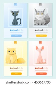 Animal banner with Cats for web design , vector , illustration